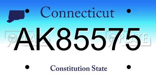 AK85575 Connecticut License Plate