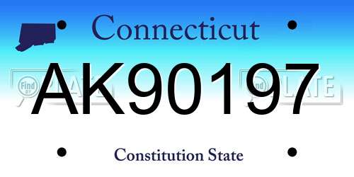 AK90197 Connecticut License Plate