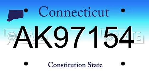 AK97154 Connecticut License Plate