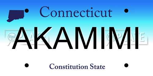 AKAMIMI Connecticut License Plate