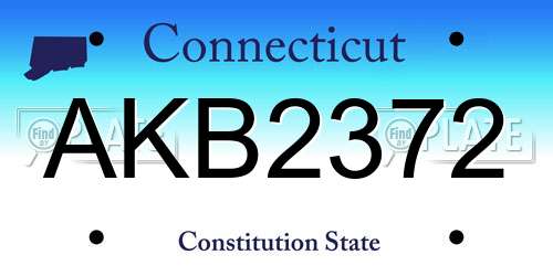 AKB2372 Connecticut License Plate