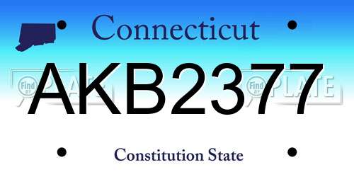 AKB2377 Connecticut License Plate