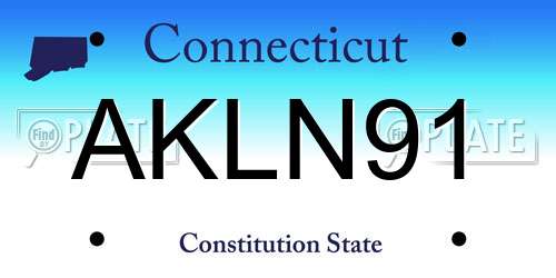 AKLN91 Connecticut License Plate