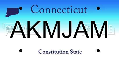 AKMJAM Connecticut License Plate