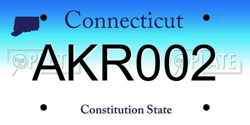 AKR002 Connecticut License Plate