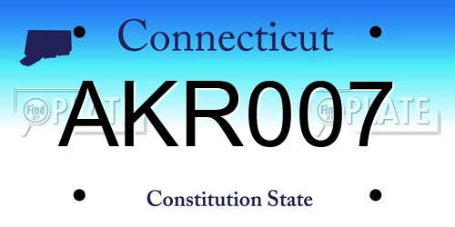 AKR007 Connecticut License Plate