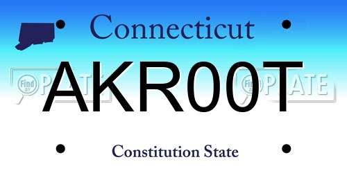 AKR00T Connecticut License Plate