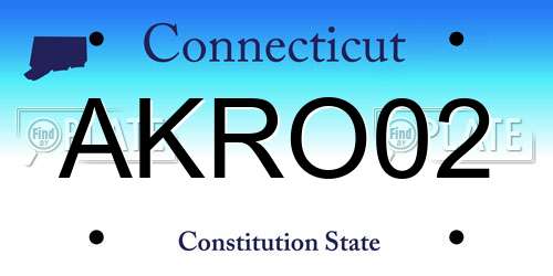 AKRO02 Connecticut License Plate