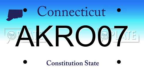 AKRO07 Connecticut License Plate