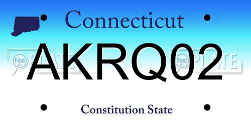 AKRQ02 Connecticut License Plate