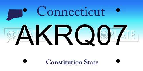 AKRQ07 Connecticut License Plate