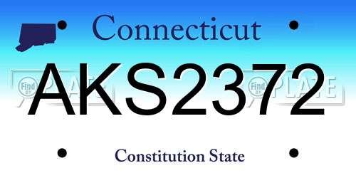 AKS2372 Connecticut License Plate