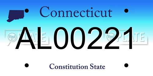 AL00221 Connecticut License Plate