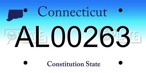 AL00263 Connecticut License Plate