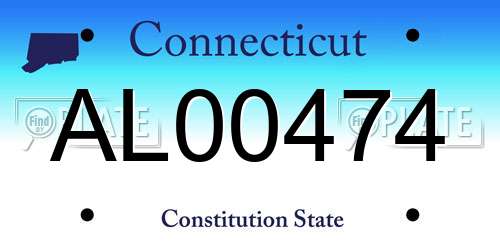 AL00474 Connecticut License Plate