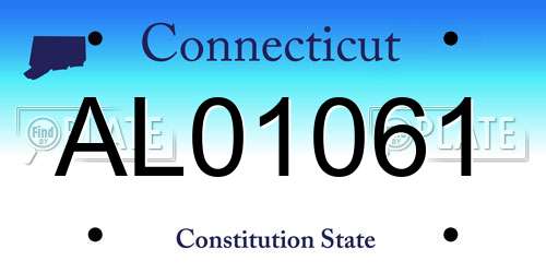 AL01061 Connecticut License Plate