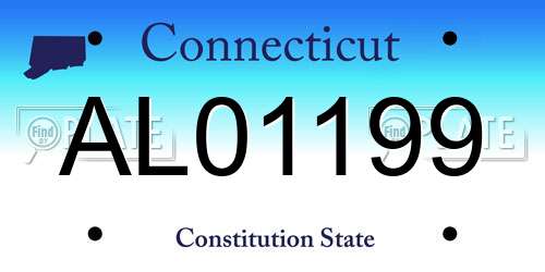 AL01199 Connecticut License Plate