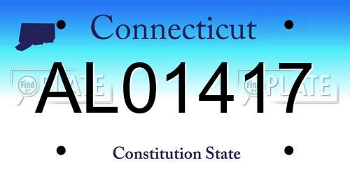 AL01417 Connecticut License Plate