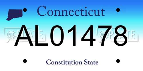 AL01478 Connecticut License Plate