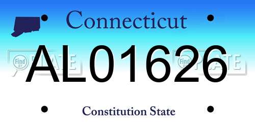 AL01626 Connecticut License Plate