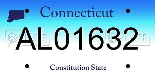 AL01632 Connecticut License Plate