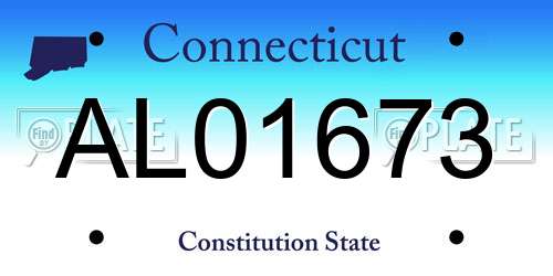 AL01673 Connecticut License Plate