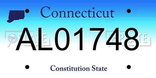 AL01748 Connecticut License Plate