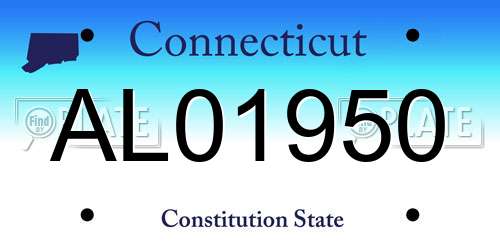 AL01950 Connecticut License Plate