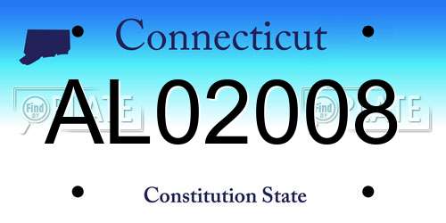 AL02008 Connecticut License Plate