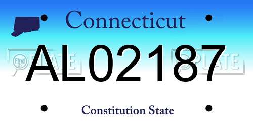 AL02187 Connecticut License Plate
