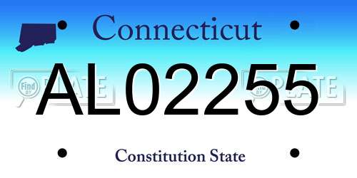 AL02255 Connecticut License Plate