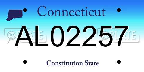 AL02257 Connecticut License Plate