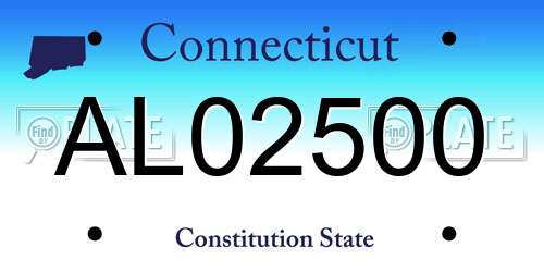 AL02500 Connecticut License Plate