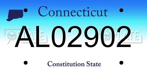 AL02902 Connecticut License Plate