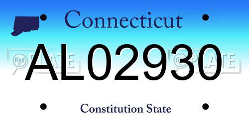 AL02930 Connecticut License Plate
