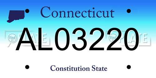AL03220 Connecticut License Plate