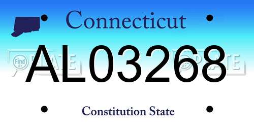 AL03268 Connecticut License Plate