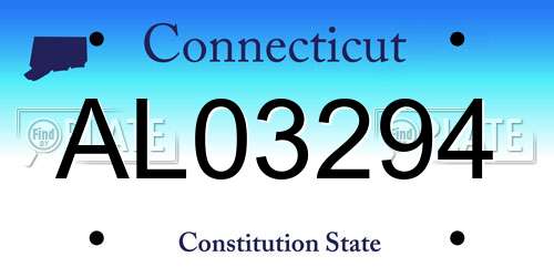 AL03294 Connecticut License Plate