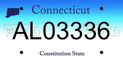 AL03336 Connecticut License Plate