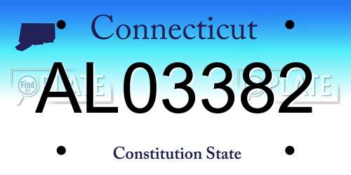 AL03382 Connecticut License Plate