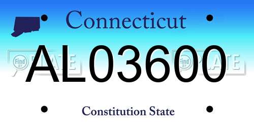 AL03600 Connecticut License Plate