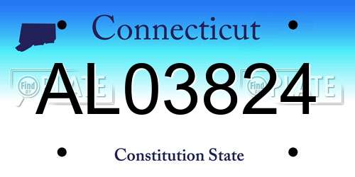 AL03824 Connecticut License Plate