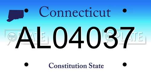 AL04037 Connecticut License Plate
