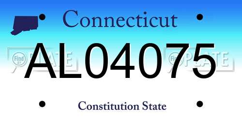 AL04075 Connecticut License Plate