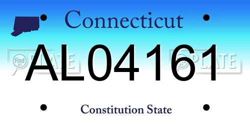 AL04161 Connecticut License Plate