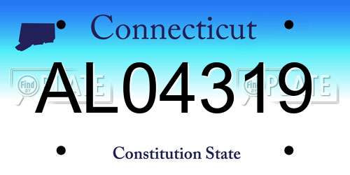 AL04319 Connecticut License Plate
