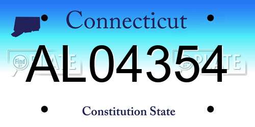 AL04354 Connecticut License Plate