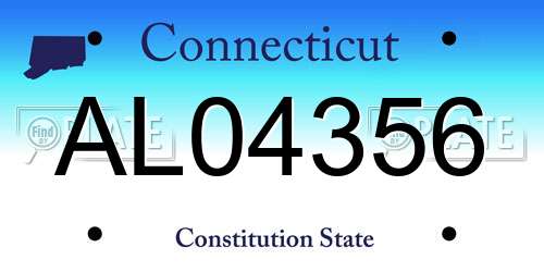 AL04356 Connecticut License Plate
