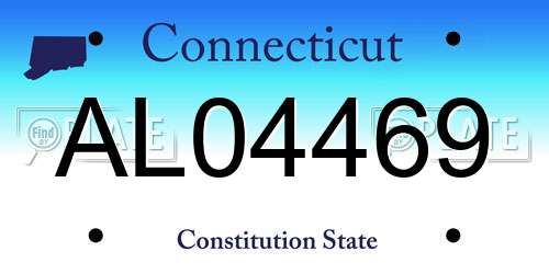AL04469 Connecticut License Plate