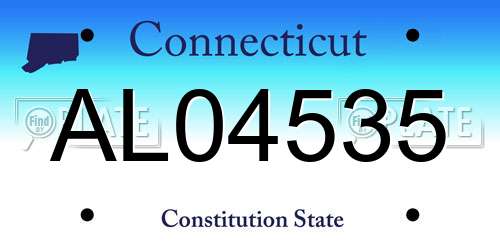 AL04535 Connecticut License Plate